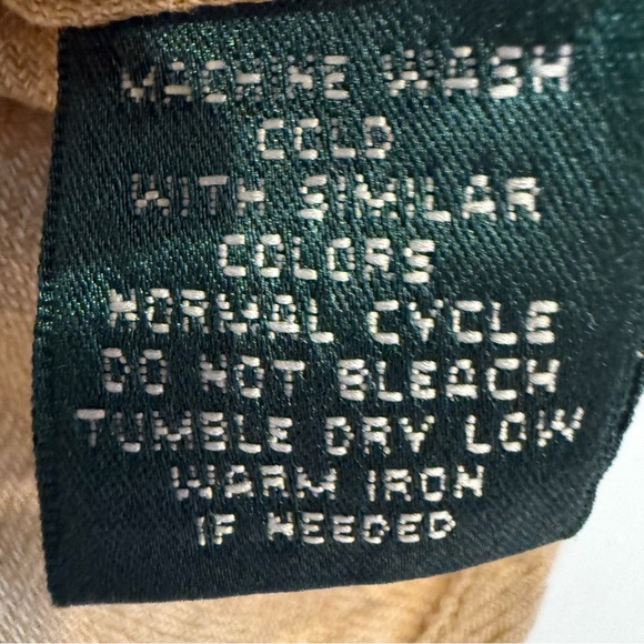 Lauren Ralph Lauren Women’s Button Up Shirt 3/4 Sleeve LINEN Khaki Sz XL - Picture 8 of 12